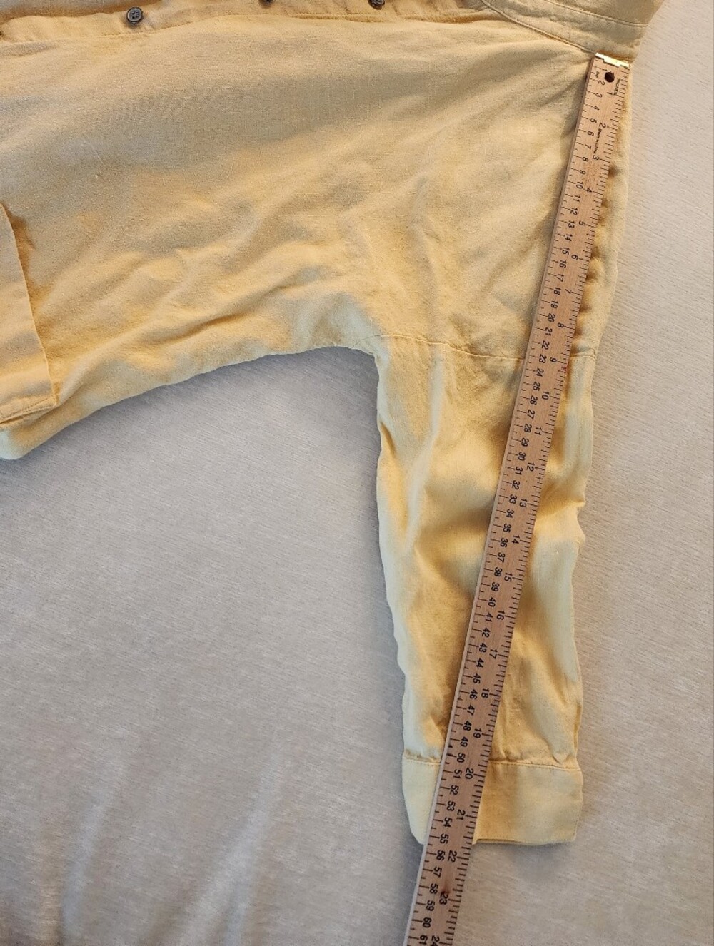 Pure Jill 100% Linen Buttery Light Yellow Button-Front Shirt Dress/ Duster - Picture 9 of 9